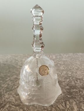 Crystal Clear Frosted Glass Bell - Clear